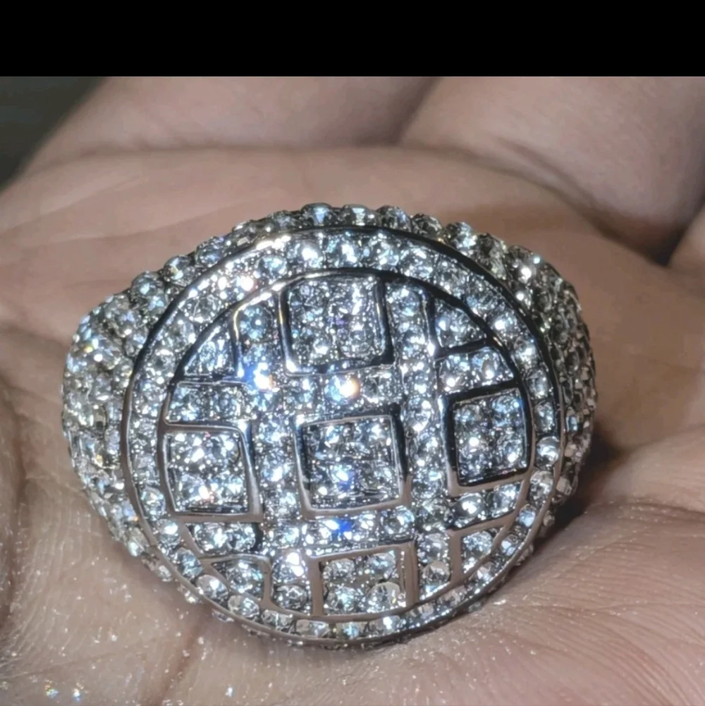 3Ct Round Lab-Created Diamond 14K White Gold Plated Pave Men's Pinky Ring Sz 9
